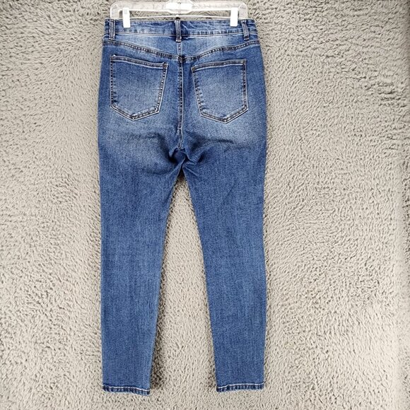 Fashion Nova Jeans Womens 9 Medium Wash Stretch Mid Rise Skinny *GUC* - Picture 10 of 12